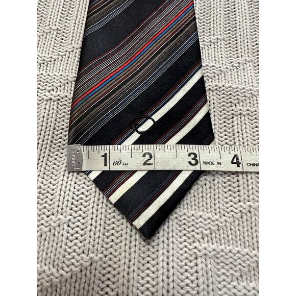 Oscar de la Renta brown striped silk tie - Picture 6 of 6